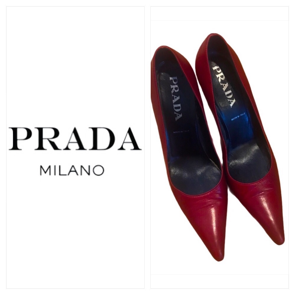 Prada Burgundy Leather Stiletto Pumps